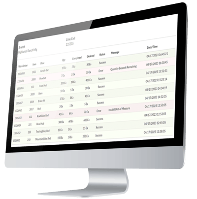 Material handling Automation connector Dashboard Mockup OC-1